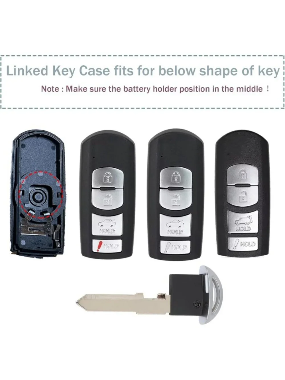 Key Fob Shell Case for Mazda 3, 6, CX-5, CX-9, MX-5 Miata | Smart Key Cover